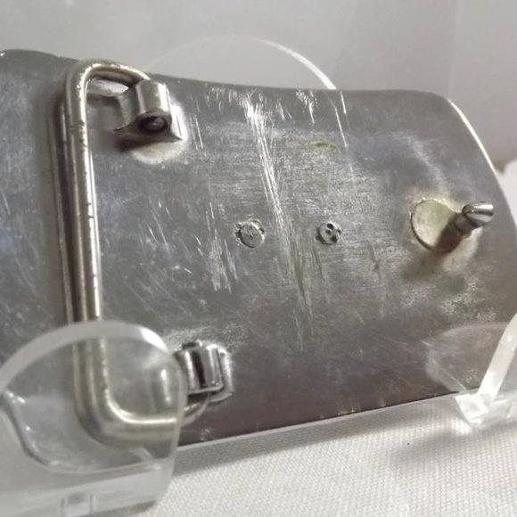 Shiny Chrome Silver-Tone Jaguar Belt Buckle - Picture 7 of 10